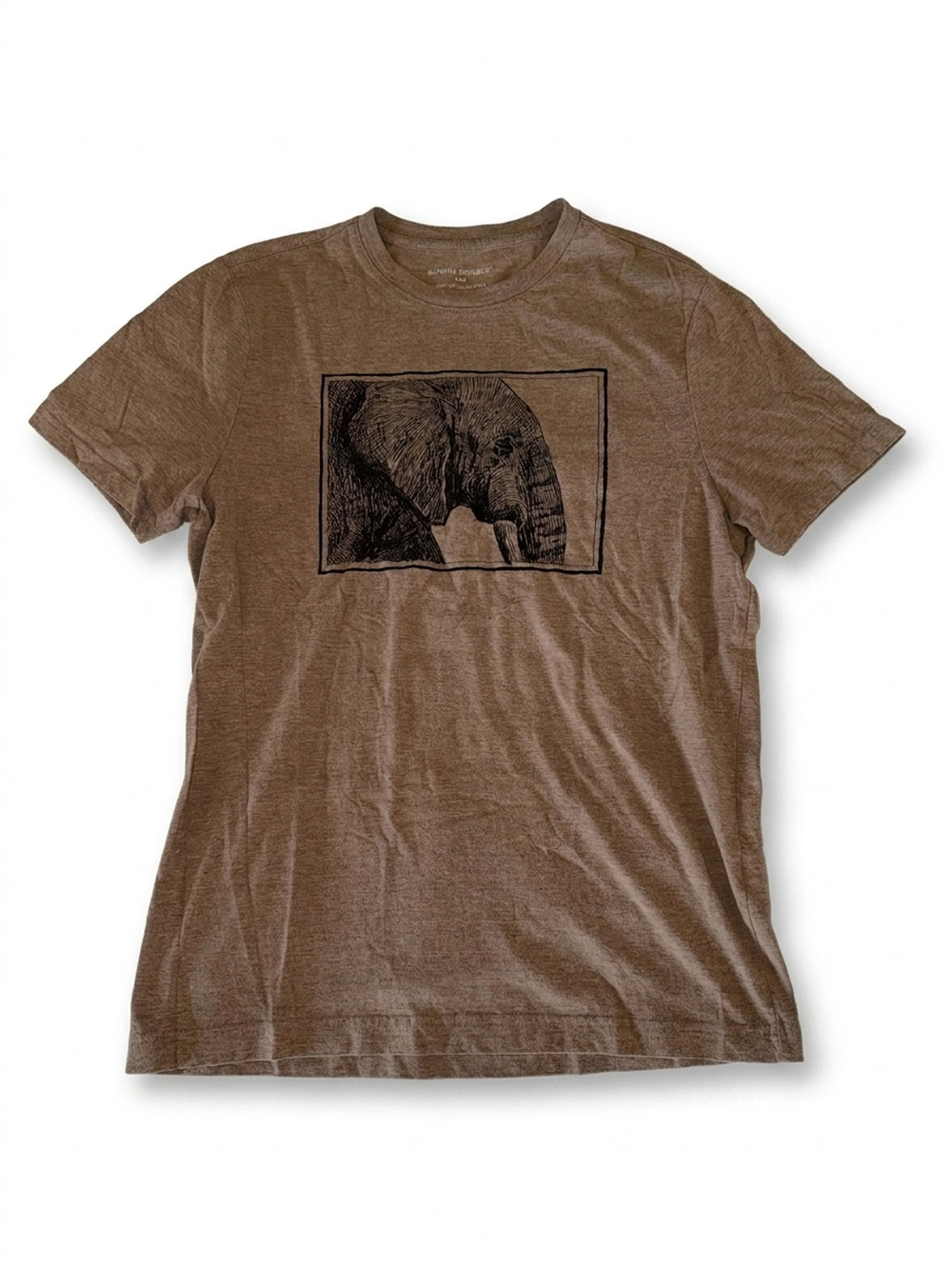 Banana Republic Elephant Graphic Tee | Men's M | Brown Cotton Blend